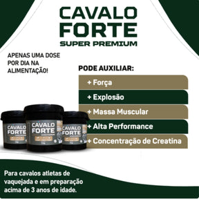 Kit Suplemento Cavalo Forte 1kg Super Premium + 1kg Crescimento + 1kg Casco e Pelo
